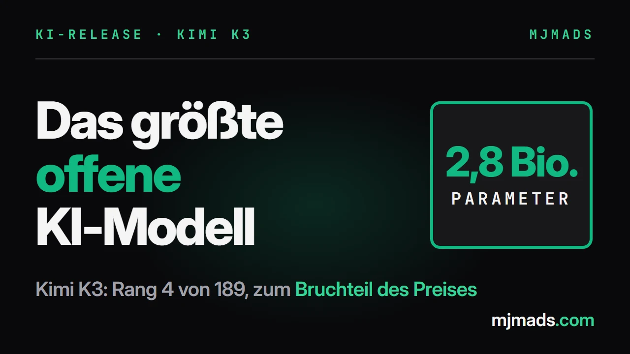 Kimi K3: Das größte offene KI-Modell aller Zeiten (Benchmarks, Preis, Einordnung)
